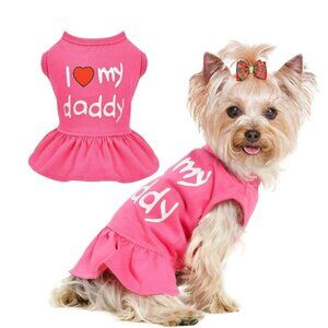 Pink Dog Dress, I Love My DADDY - NEW - Extra Small
